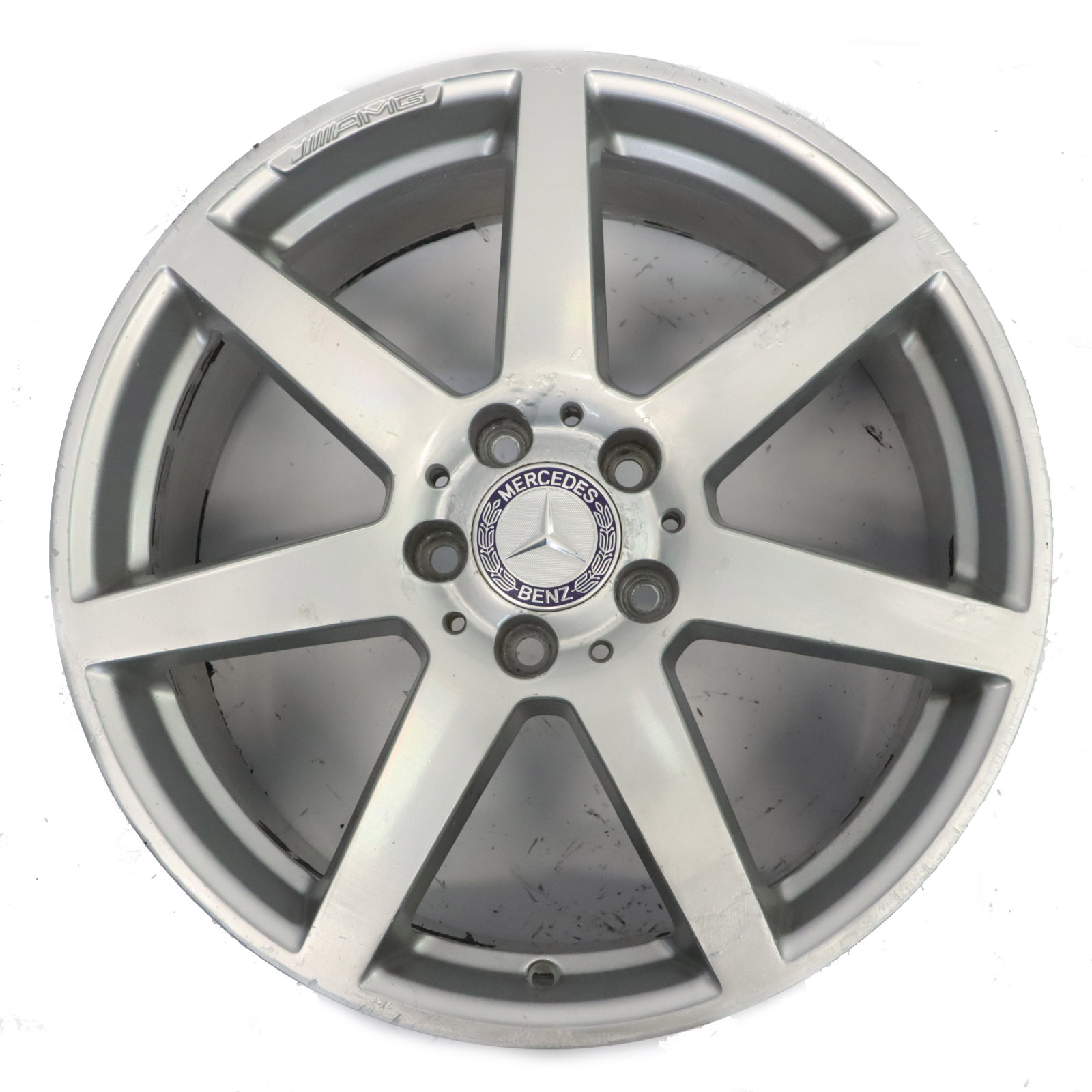 Mercedes W204 7-Spoke AMG Silver Rear Alloy Wheel Rim 18" 8,5J A2044019902