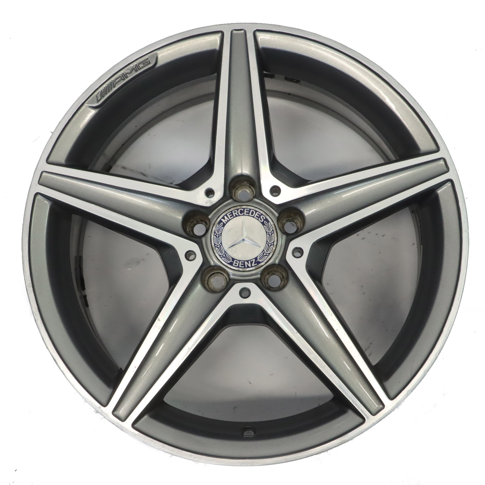 Mercedes W205 Himalaya Grey AMG Alloy Wheel Rim 5 Spoke 18" 7,5J A2054011100