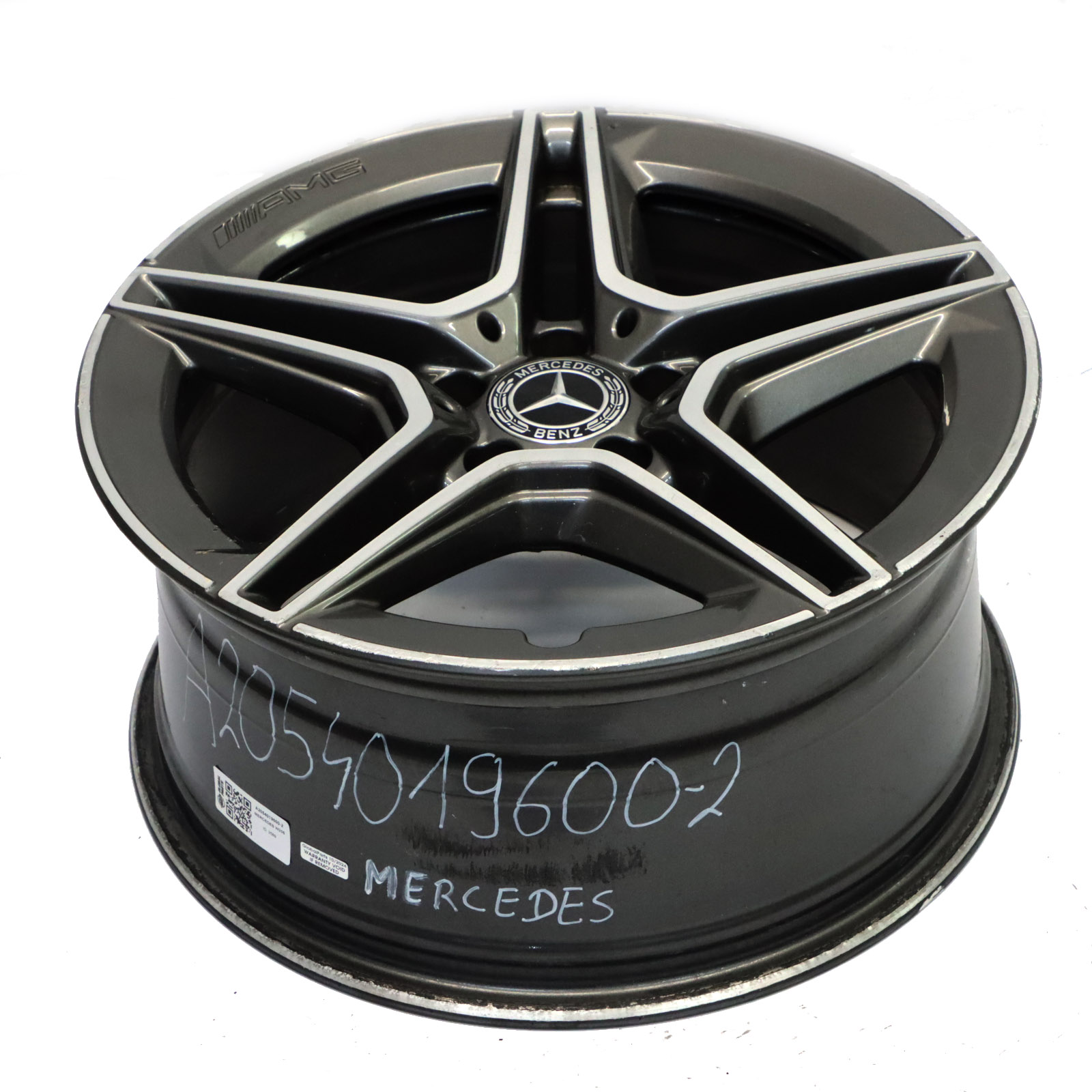 Mercedes W205 Rear Alloy Wheel Rim AMG 18" ET:49 8,5J 5 Double Spoke A2054019600