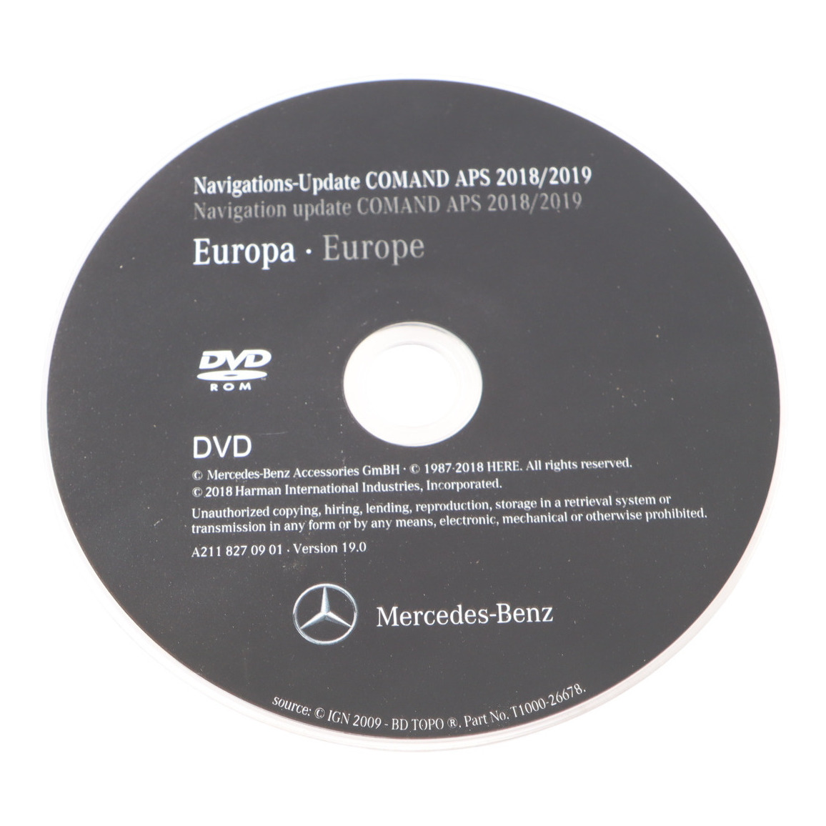 Mercedes C219 Comand Navigation APS 2018/2019 Europe Update Disc A2118270901