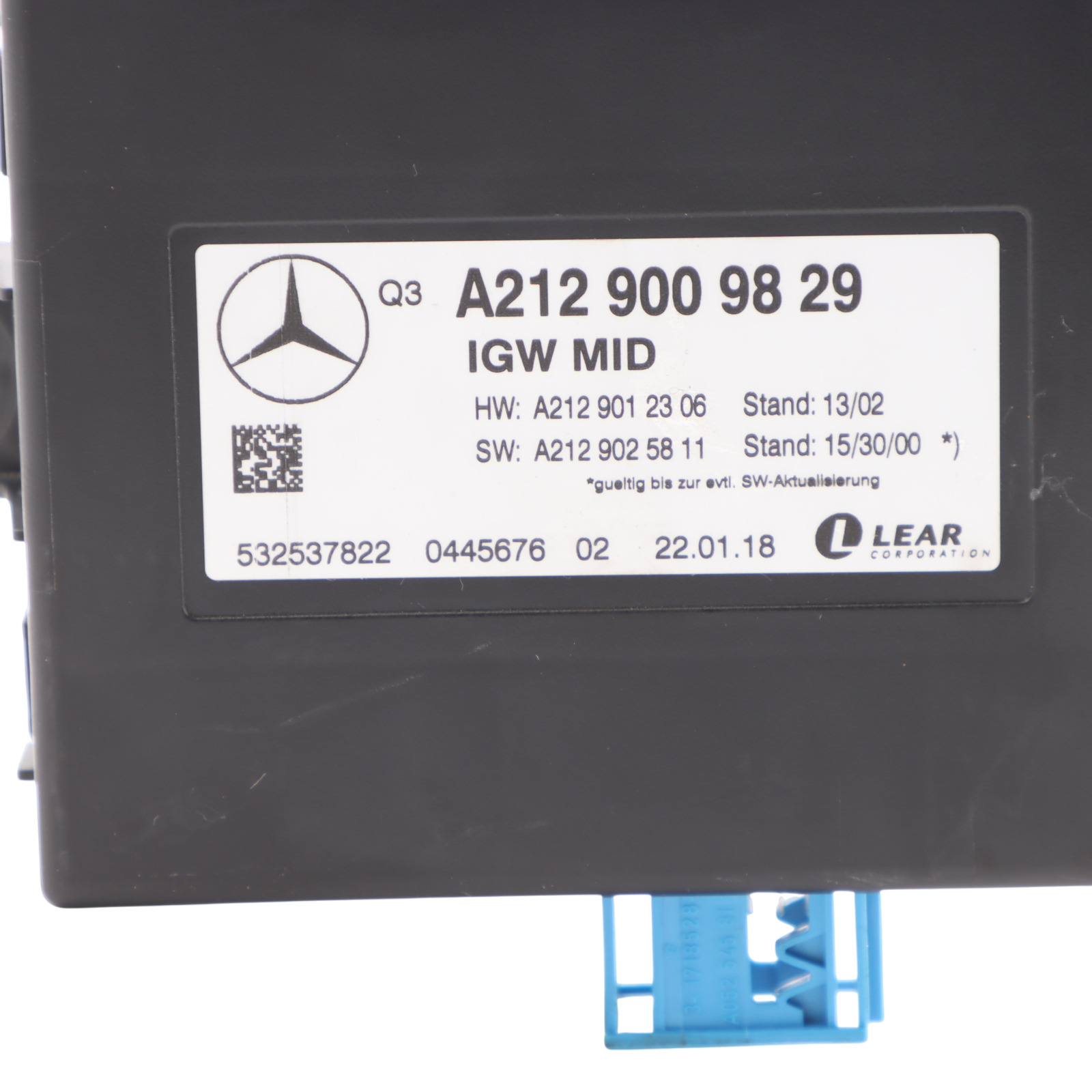 Mercedes W166 IGW MID Gateway Control Module Unit ECU A2129009829