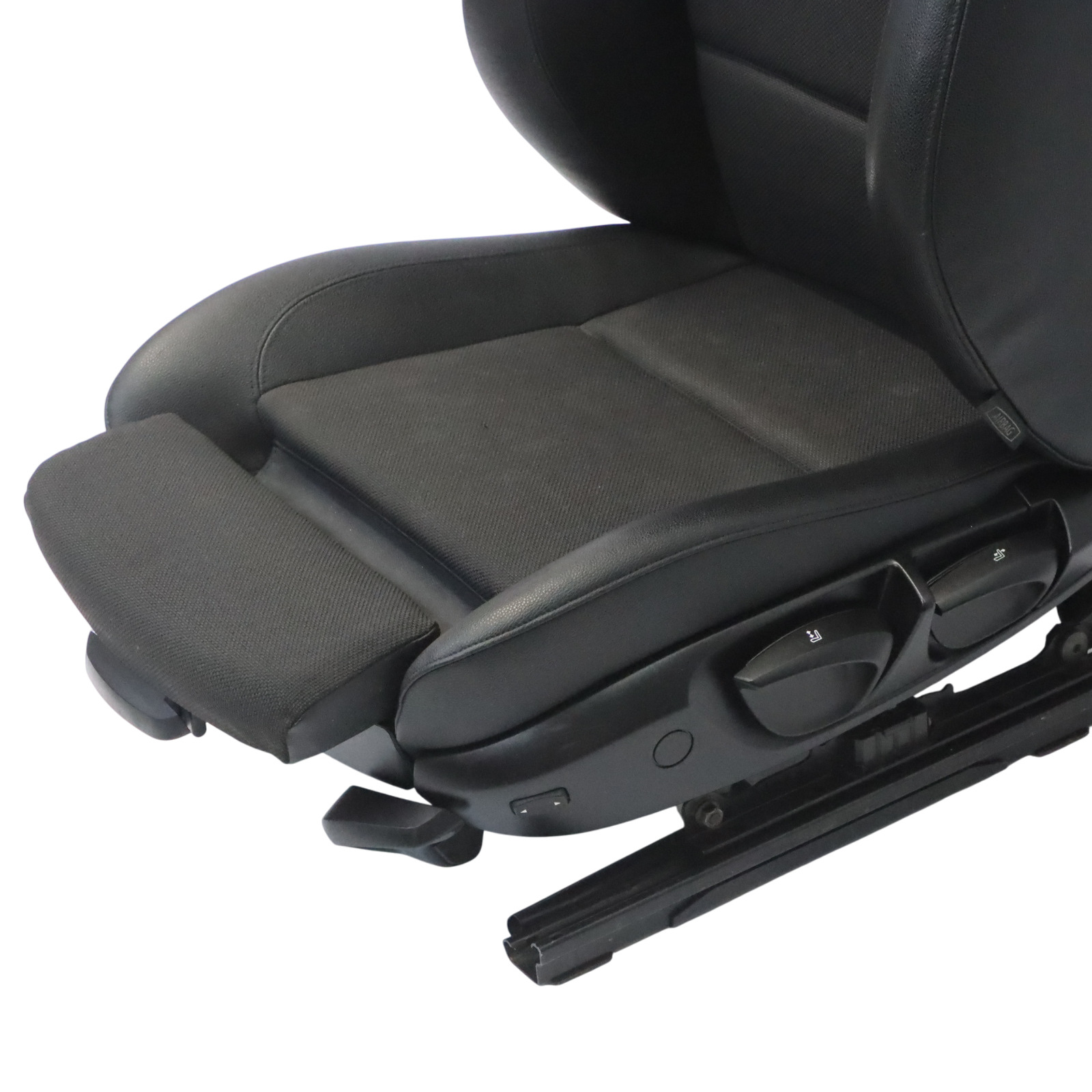 BMW E88 Convertible M Sport Front Left N/S Seat Black Cloth/Imitation Leather 