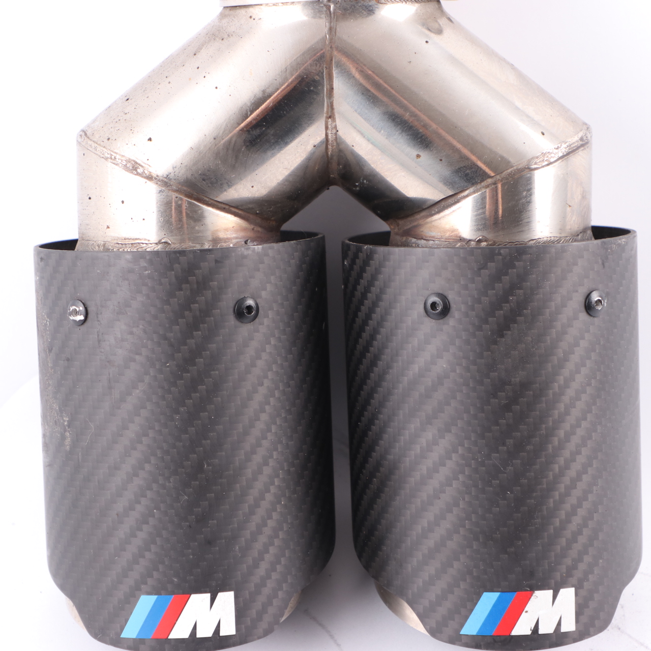 Exhaust Tips BMW E82 E88 123d N47S Diesel M Performance Muffler Pipe Carbon Look