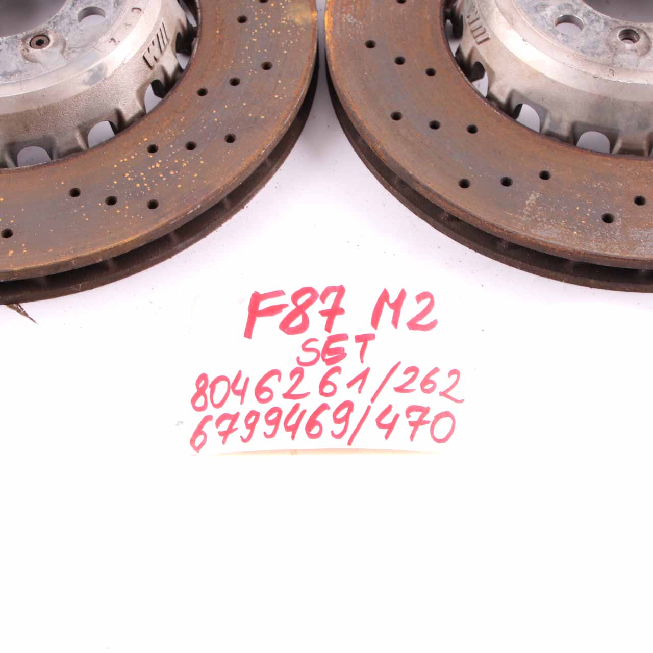 BMW F80 M3 F87 M2 Front Rear Left Right N/O/S Perforated Brake Disc Caliper Set