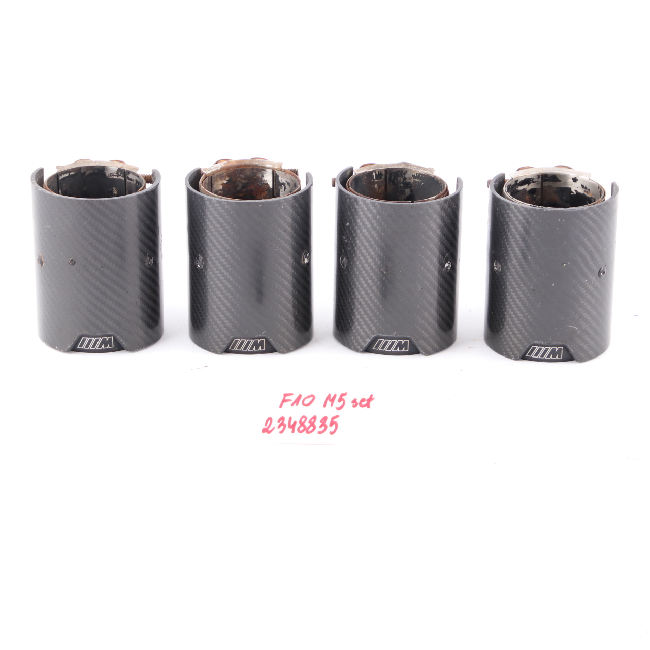 Exhaust Tips BMW F10 M5 F12 F13 M6 M Performance Muffler Pipe Black Carbon Set