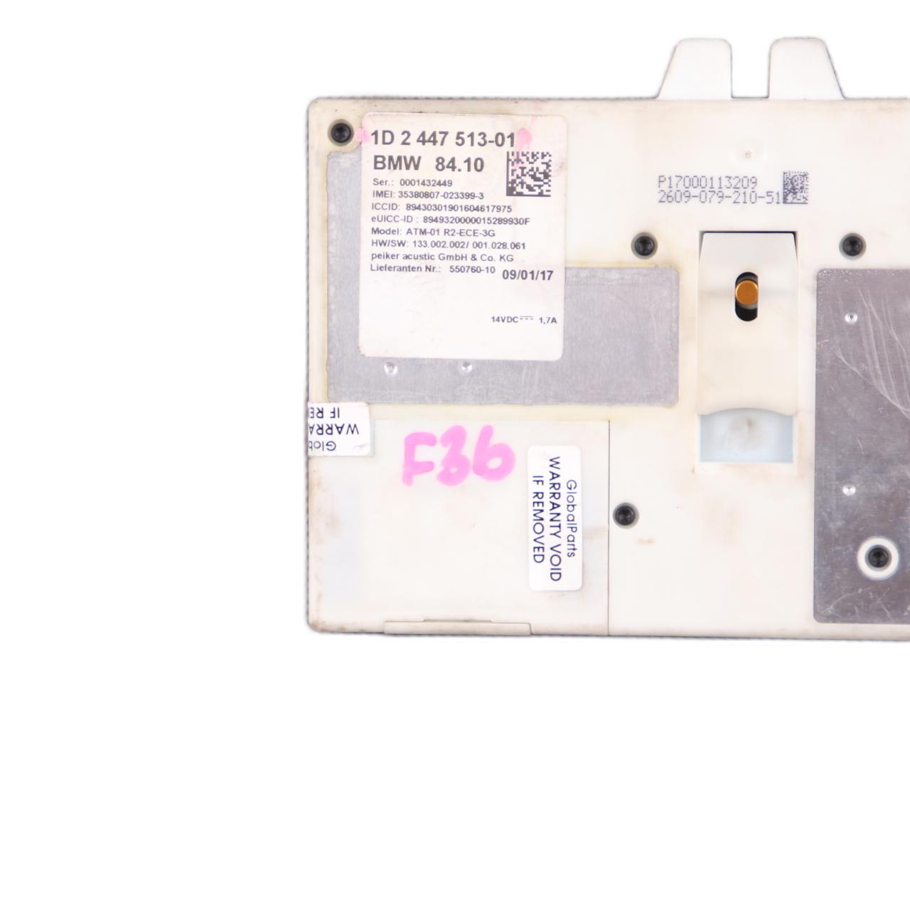 BMW F30 F32 F36 Telematics Telephone Control Module ATM ECE 3G 2447513