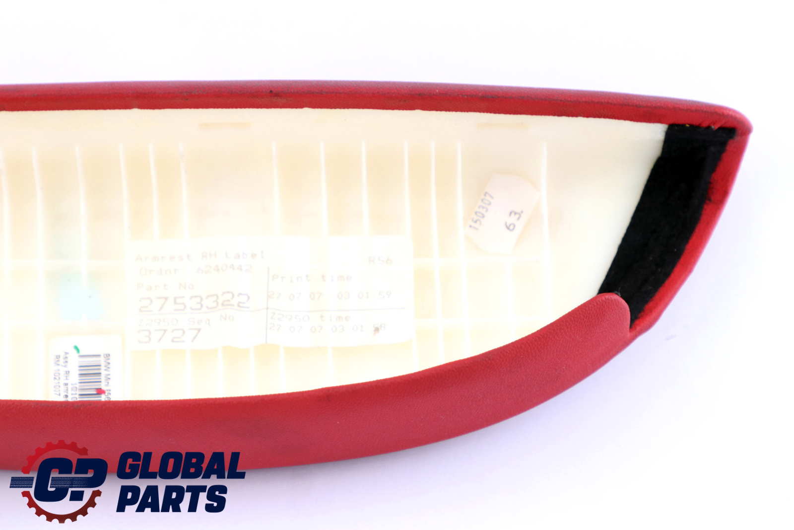 Mini R55 R56 Armrest Door Trim Panel Front Right O/S Rooster Red 2752474