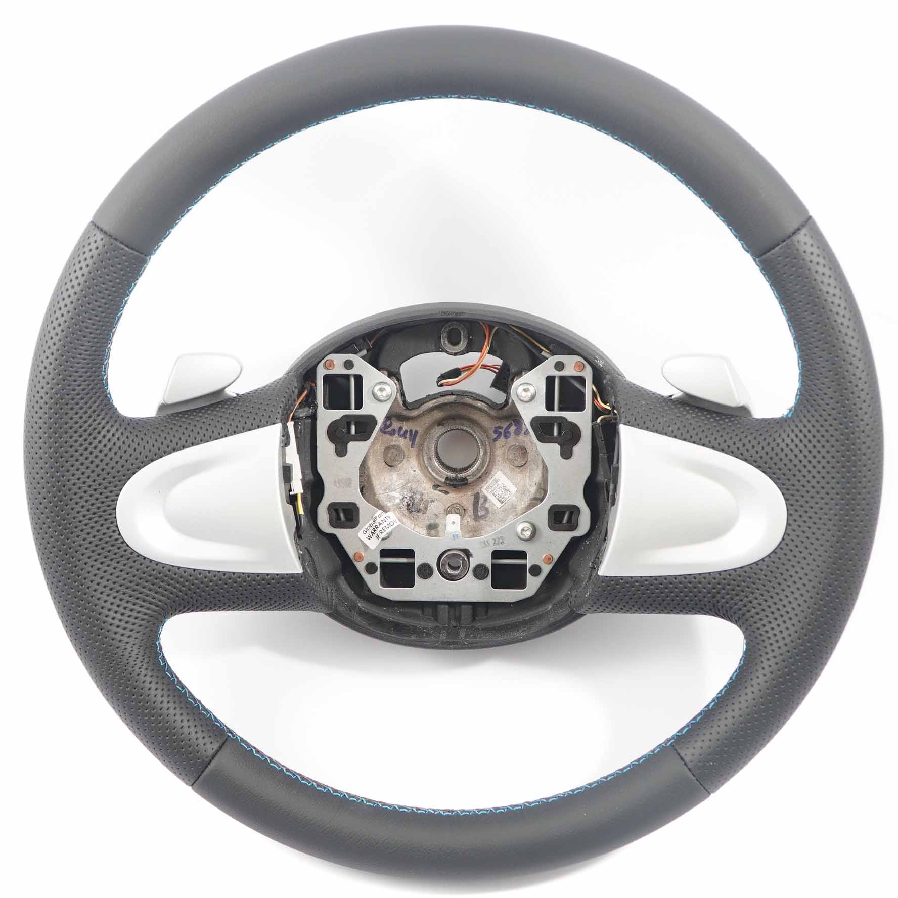 Mini Cooper R56 NEW Black Leather Sport Look Steering Wheel Paddle M-threads