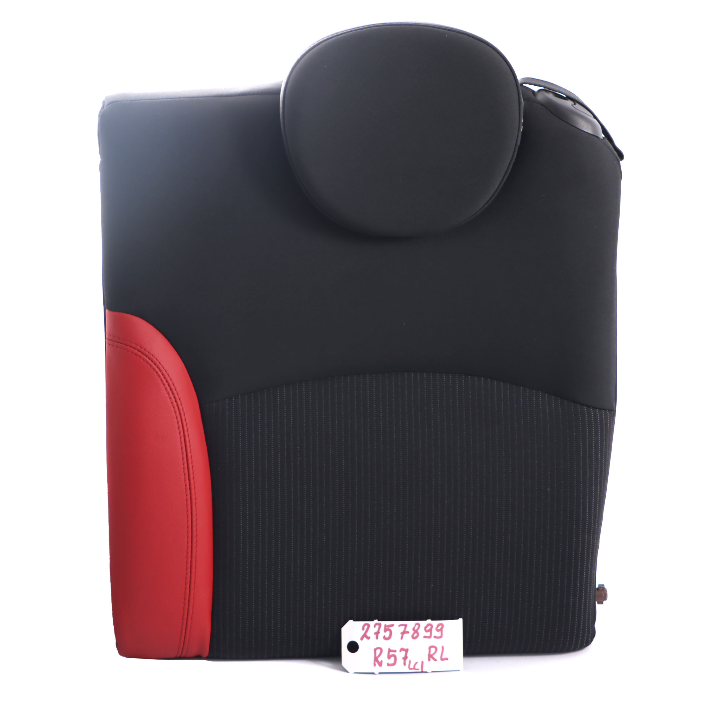 Mini Cabrio R57 LCI Seat Backrest Rear Left N/S Cloth Leather Ray Rooster Red