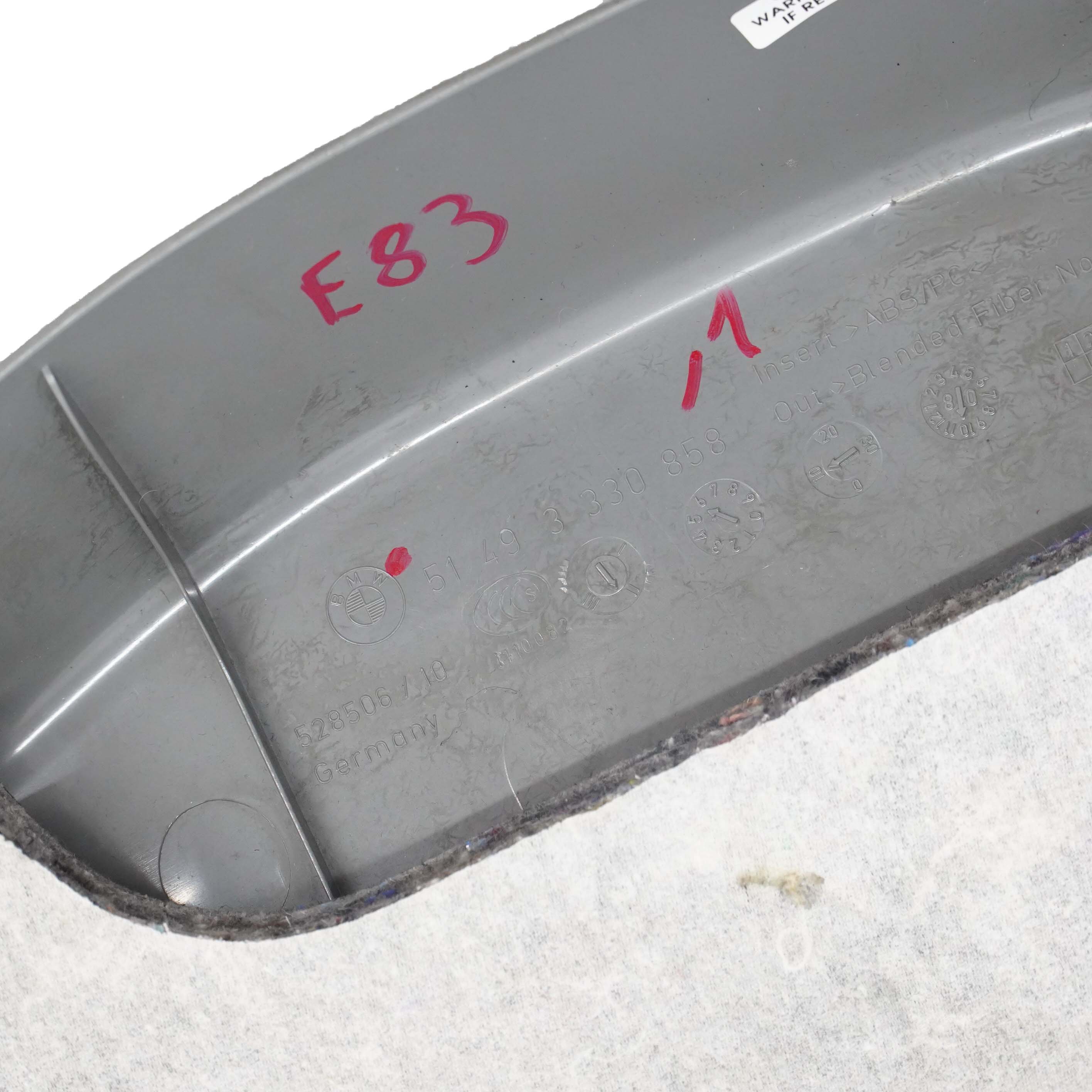 BMW X3 Series E83 Lower Tailgate Boot Lid Trim Panel Grey 3330858