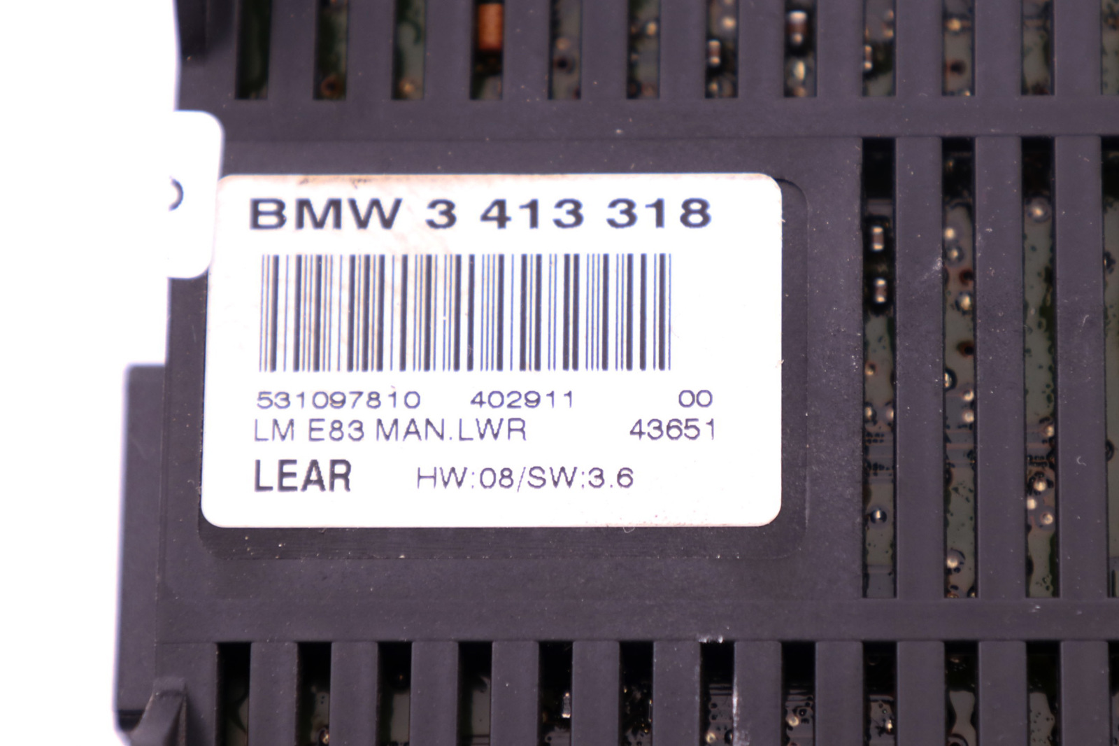 BMW X3 Series E83 Light Control Module Lear LM MAN.LWR 3413318 61313413318