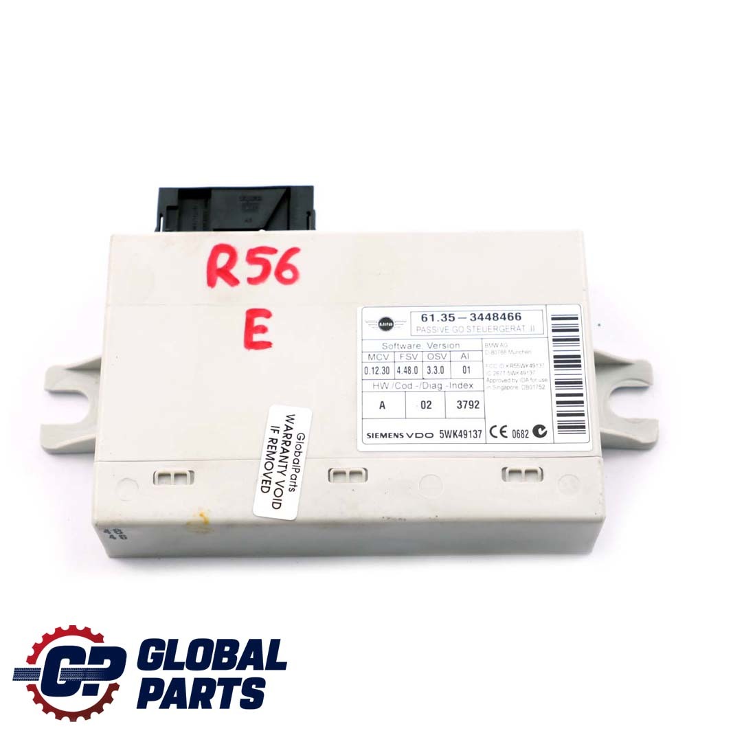 Mini Cooper R55 R56 Control Unit Module Passive Go 3448466 