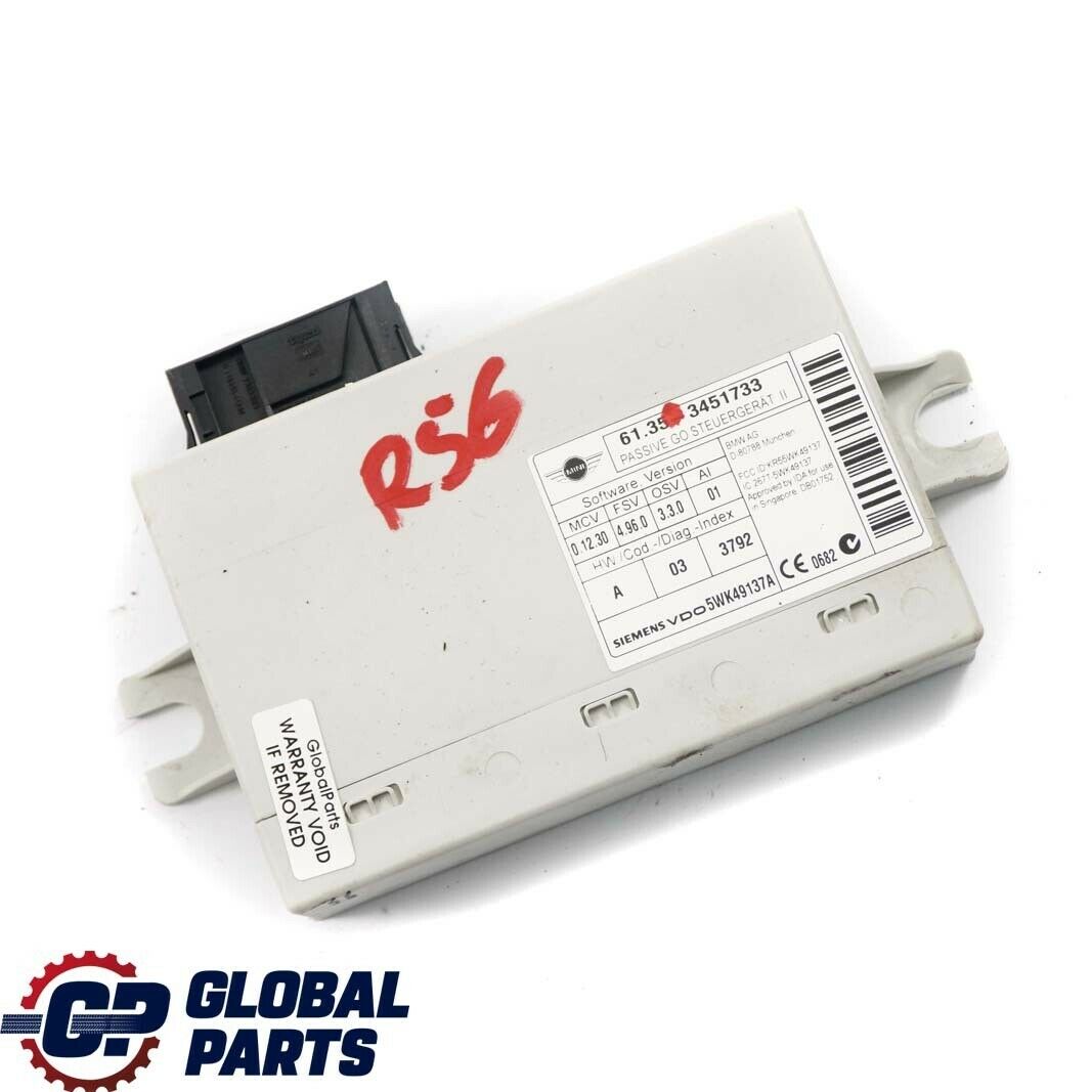 Mini Cooper One R55 R56 R57 R60 R61 Control Unit Module Passive Go 3451733