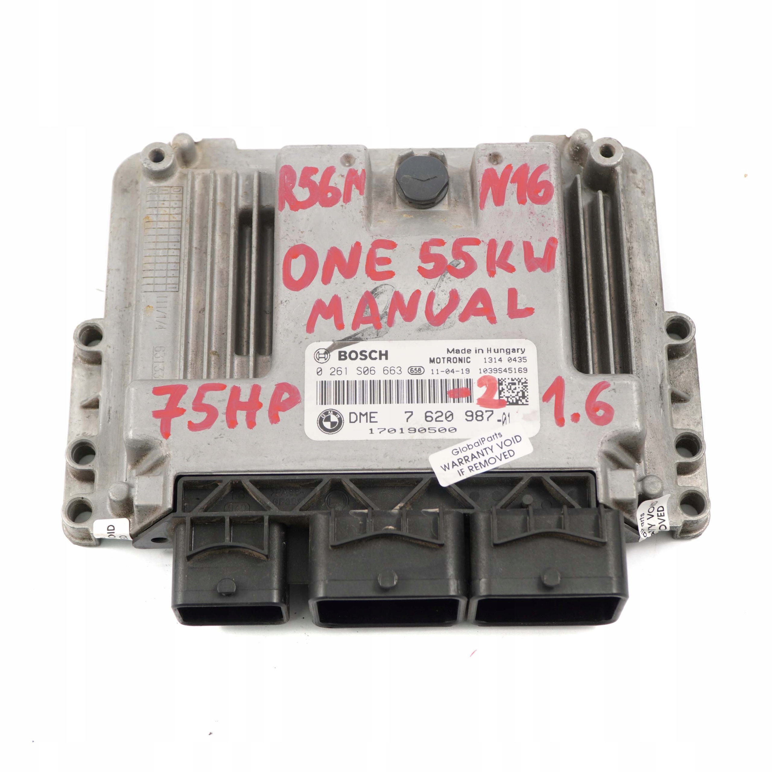 Mini R56 LCI One 55kW N16 1.6 75HP Engine ECU Kit DME CAS 3 + Key 7620987