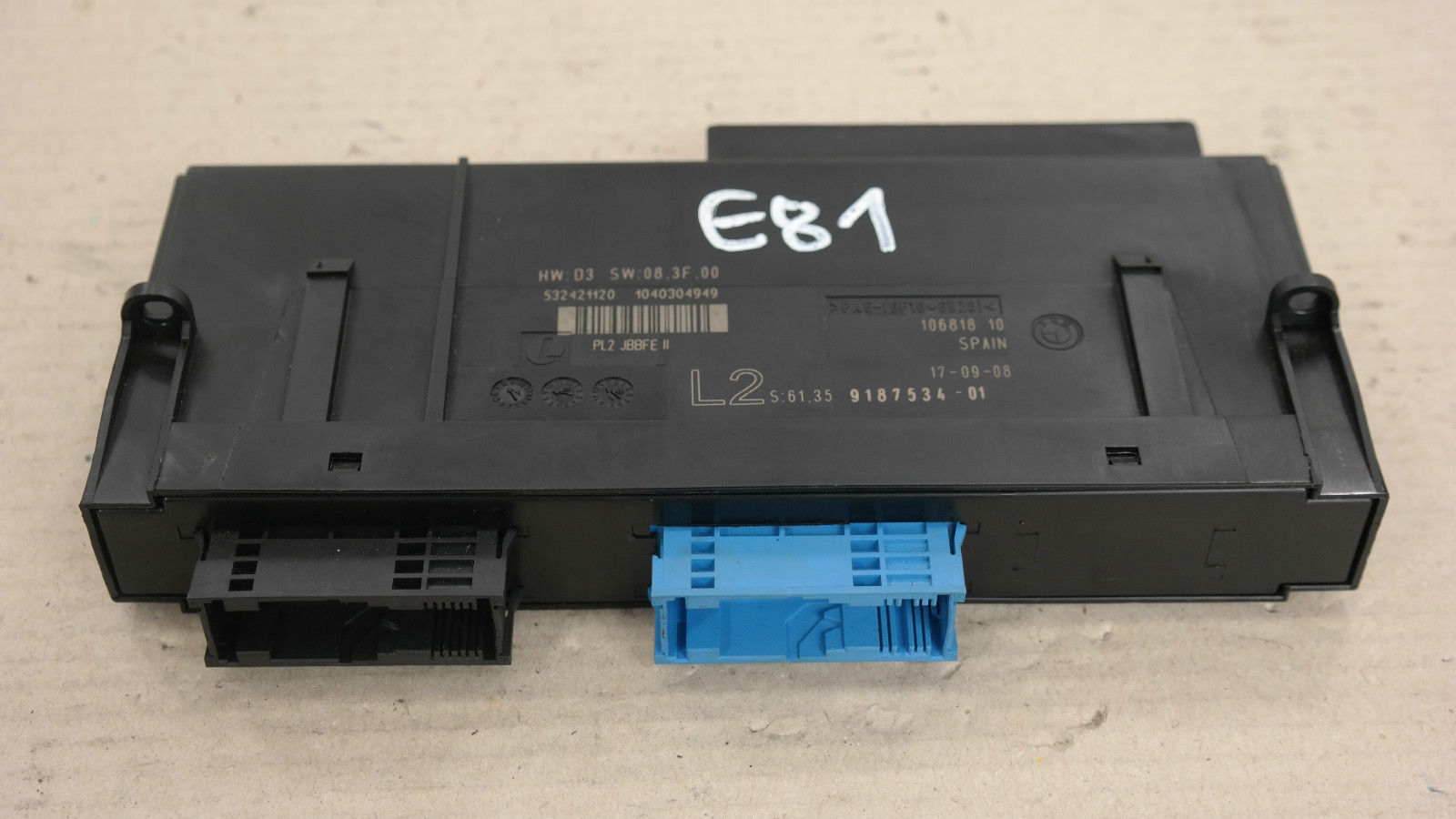 BMW 1 Series E81 Body Control Module Unit ECU L2 PL2 JBBFEII 9187534