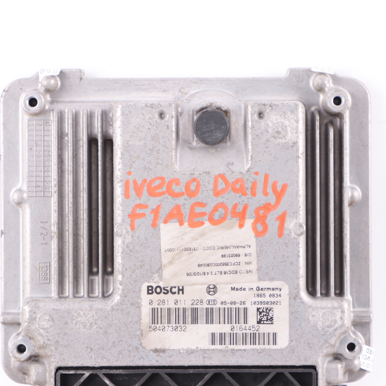 Iveco Daily 2.3 Diesel F1AE0481 Engine Unit Module ECU Manual 504073032