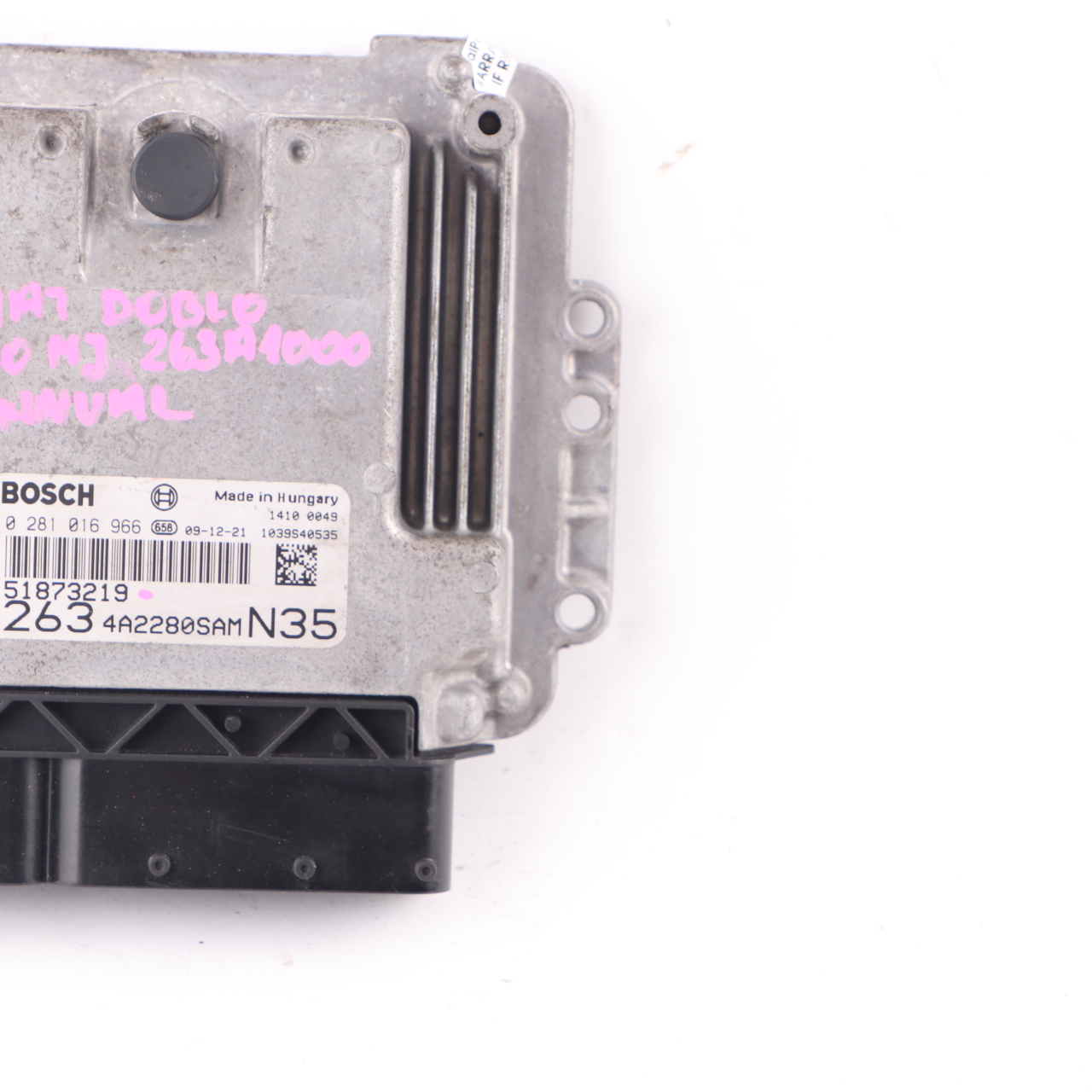 Fiat Doblo 2.0 M-jet Diesel 163HP Engine Control Unit Module ECU 51873219 Manual