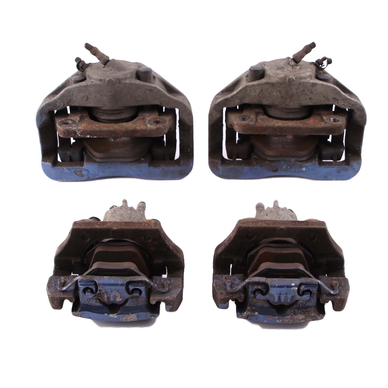 BMW 5 6 E60 E63 Front Rear Left Right N/O/S Blue Brake Caliper Housing Set