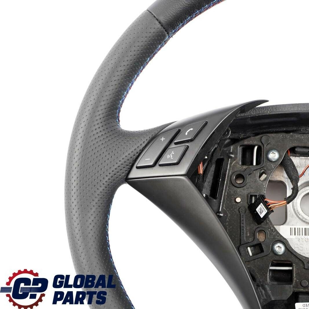 BMW 5 Series E60 E61 Black New Leather Steering Wheel M-tricolored