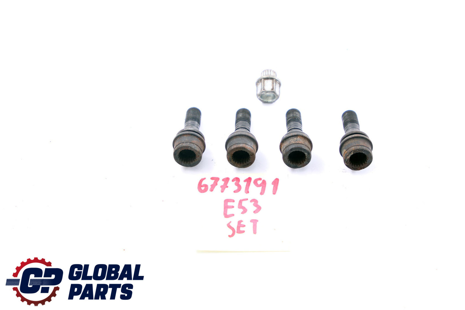 BMW X5 Series E53 Set Of Four Wheel Bolt Black With Adapter Security Nut