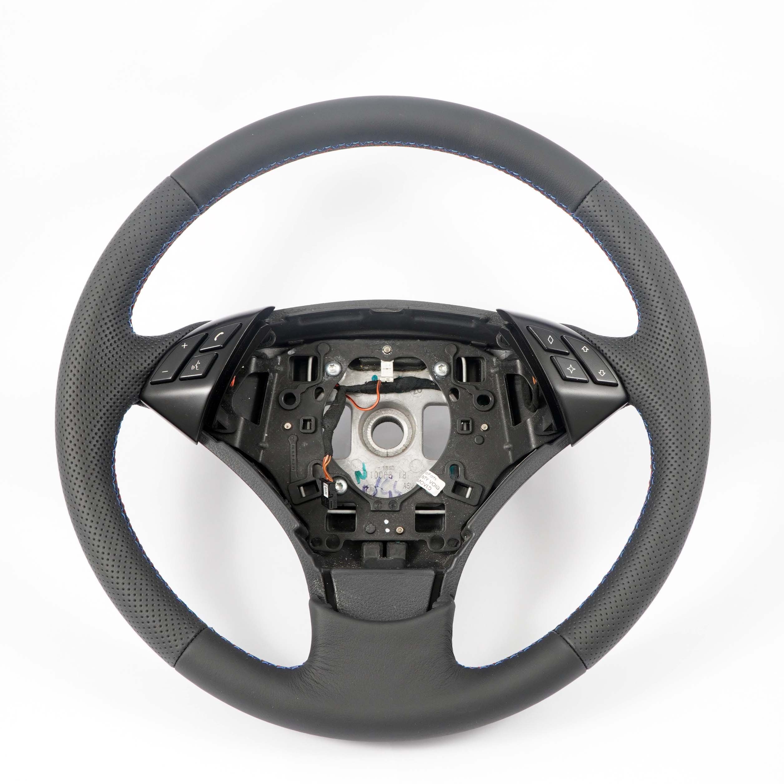 BMW 5 Series E60 E61 LCI Black New Leather Steering Wheel M-tricolored