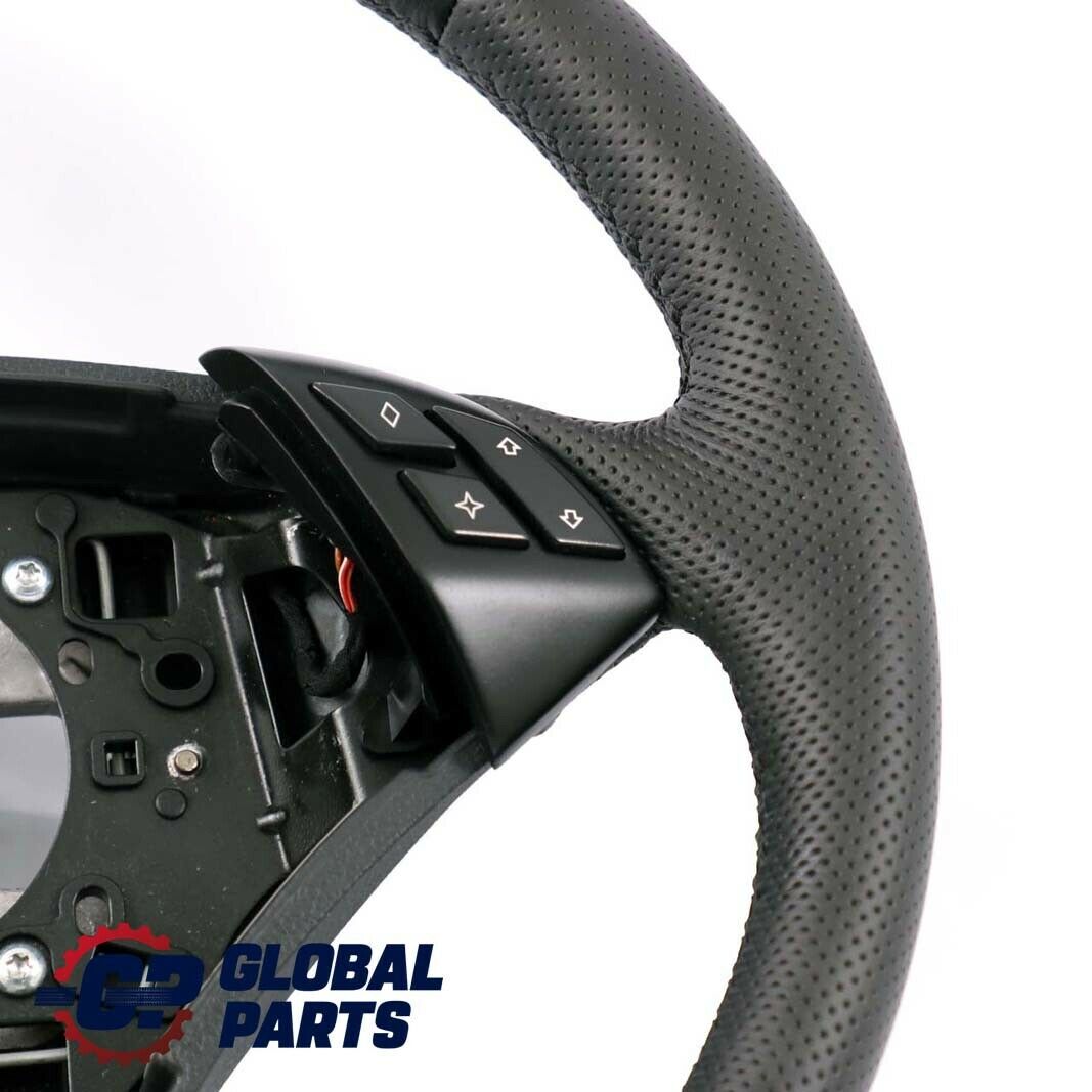 BMW 5 Series E60 E61 LCI Black New Leather Steering Wheel Black Threads