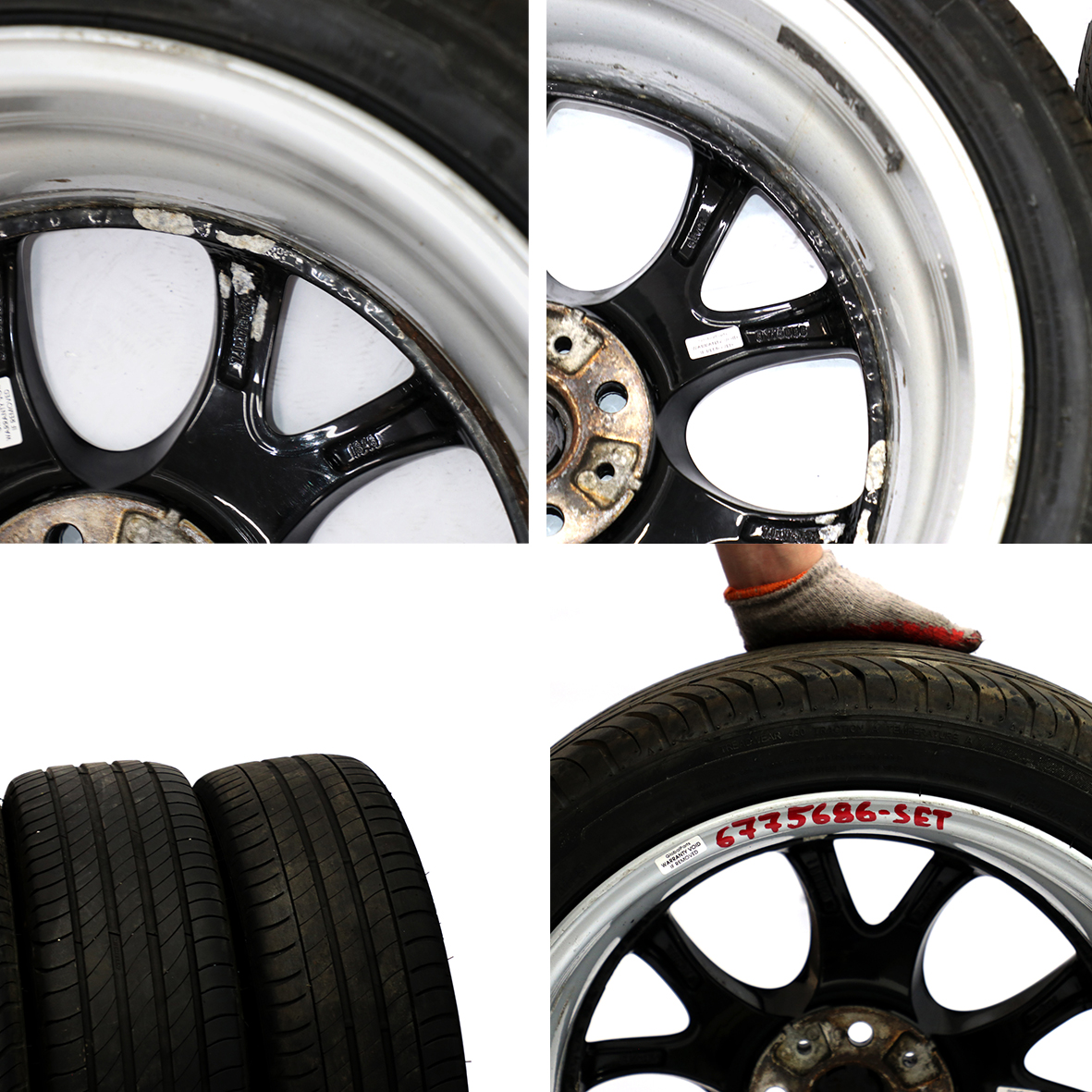 Mini R50 R56 Set Complete 4x Wheel Alloy Rim Tyres 17" 7J Web Cross Spoke 98