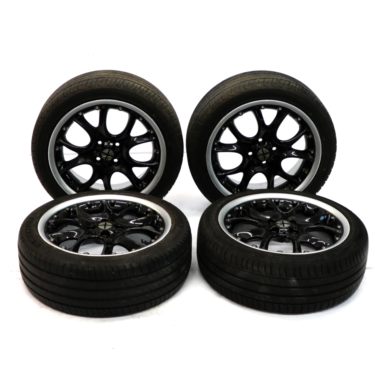 Mini R50 R56 Set Complete 4x Wheel Alloy Rim Tyres 17" 7J Web Cross Spoke 98