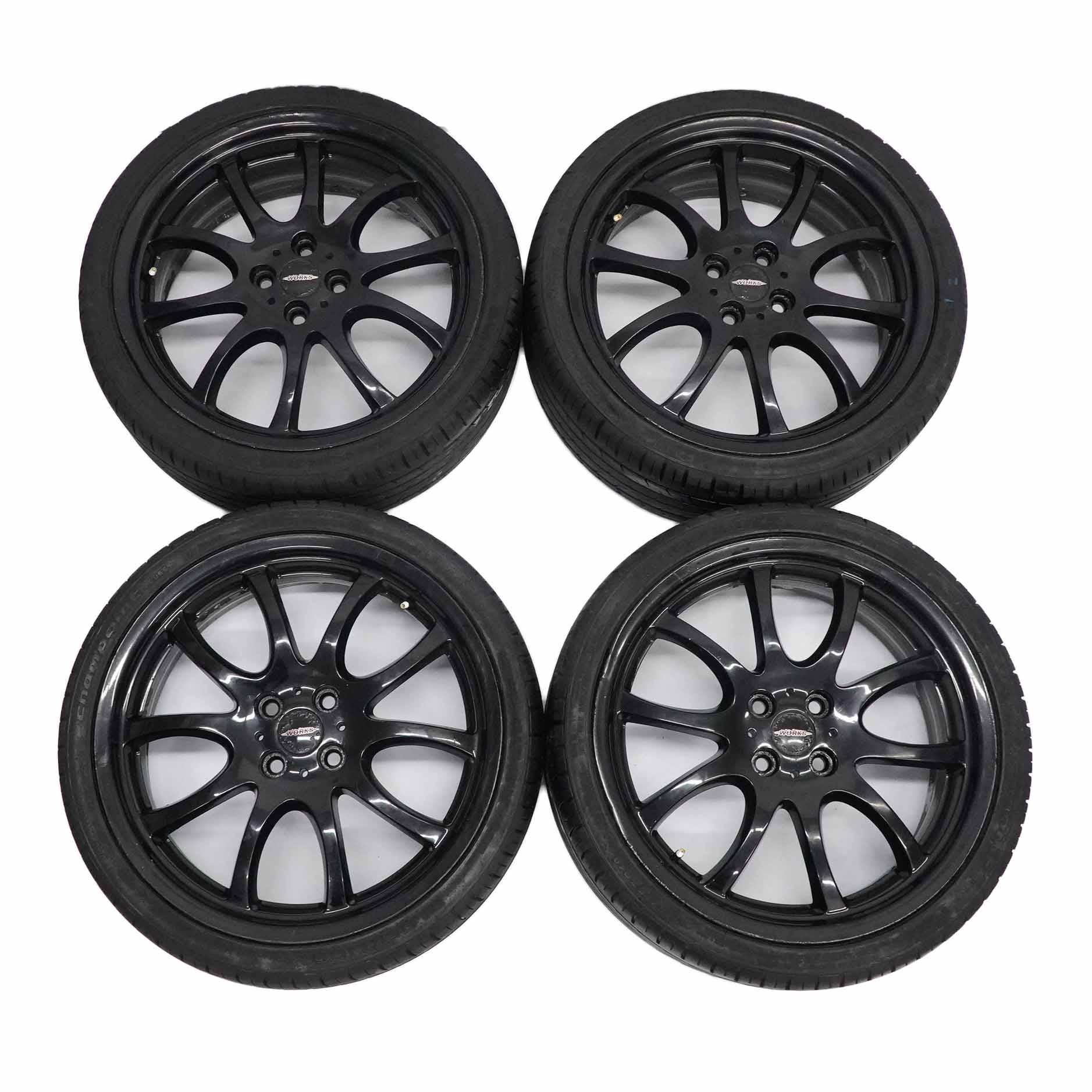 MINI R50 R56 Complete Set 4x Black Wheels Tyres John Cooper Works 18" 7J 6778428