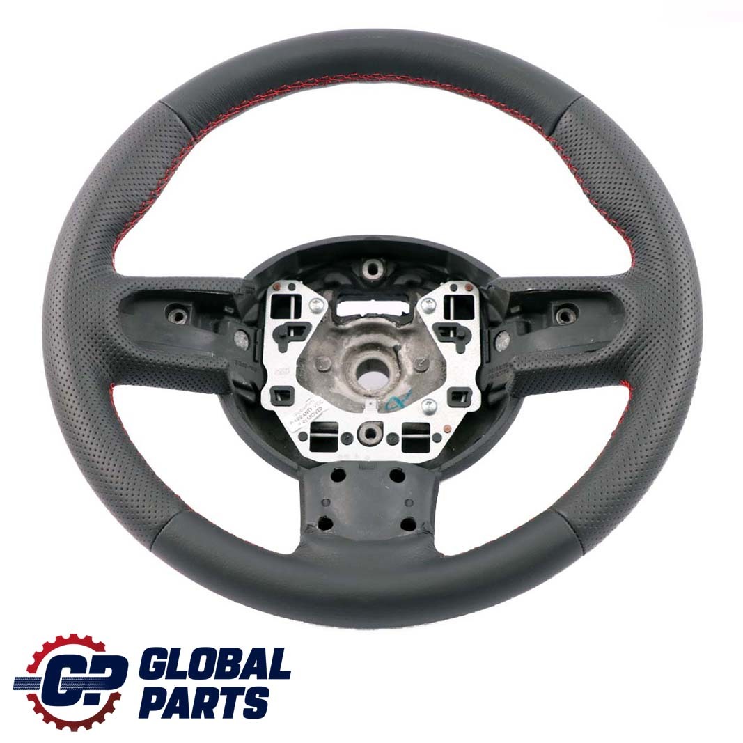 Mini Cooper One R55 R56 R60 NEW Black Leather Sport Steering Wheel Red Threads