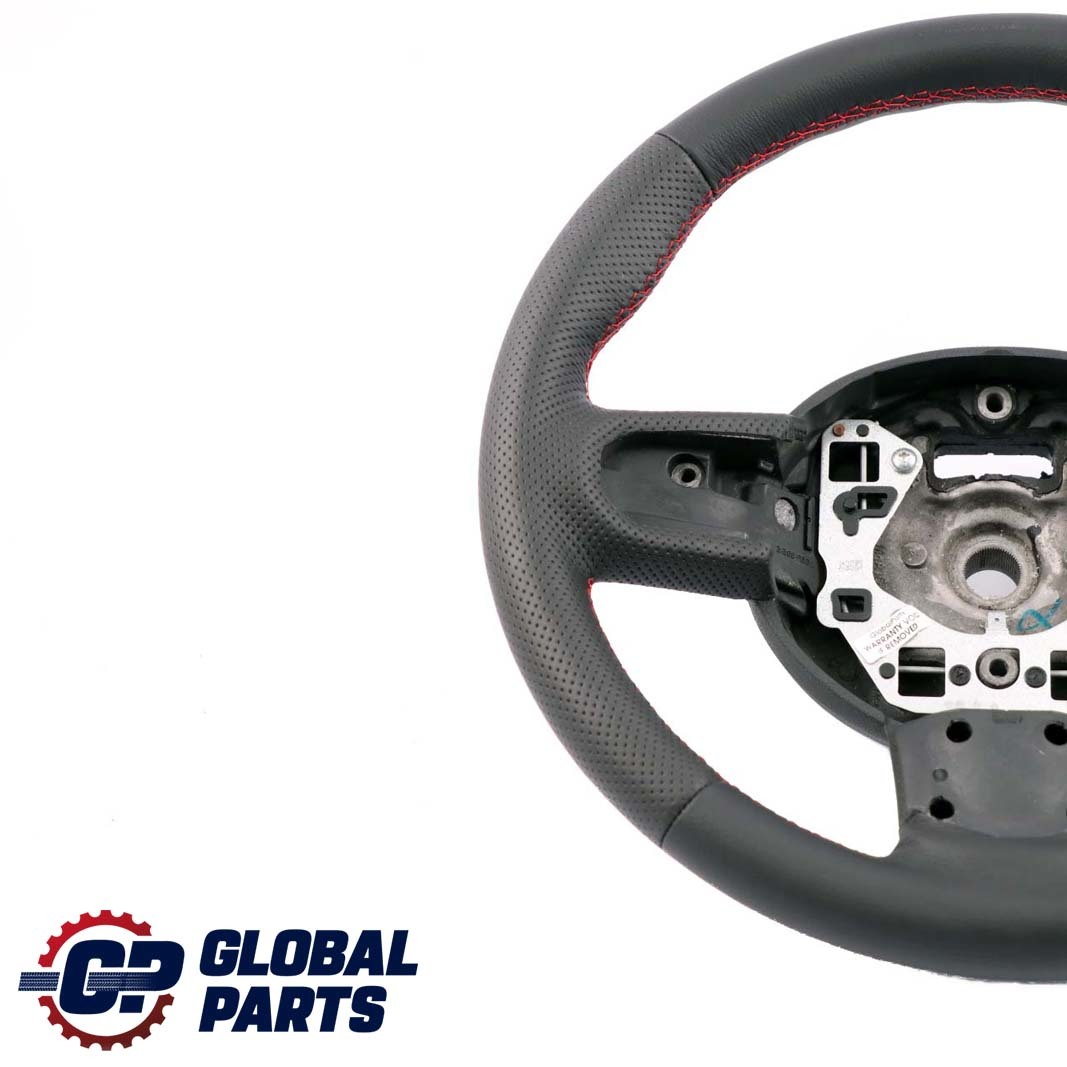 Mini Cooper One R55 R56 R60 NEW Black Leather Sport Steering Wheel Red Threads