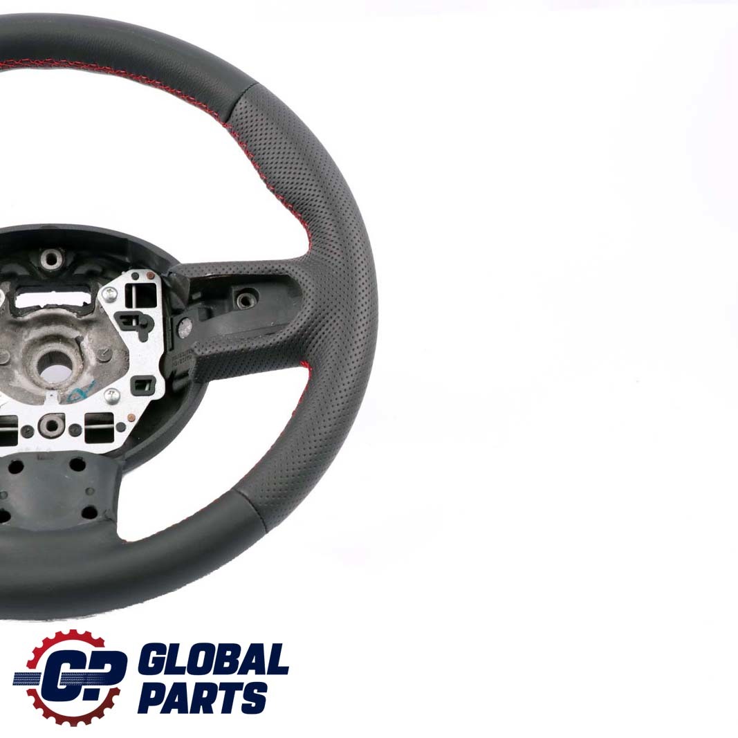 Mini Cooper One R55 R56 R60 NEW Black Leather Sport Steering Wheel Red Threads