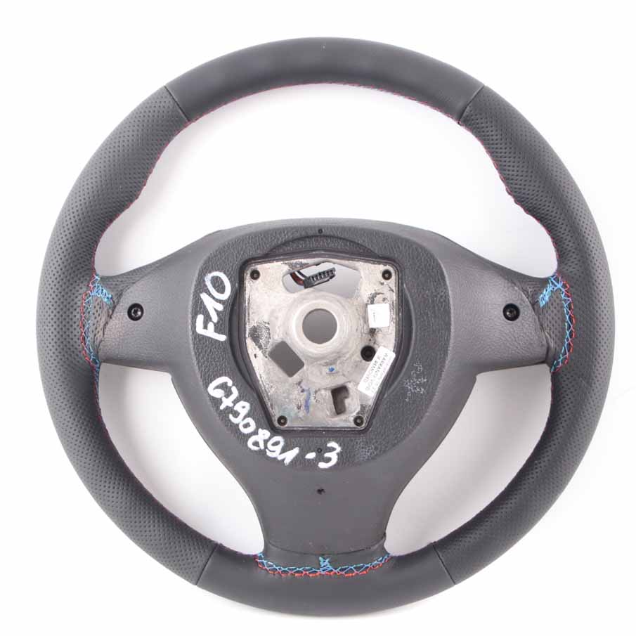 Sport Steering Wheel BMW F10 F11 F12 F07 GT F01 NEW Black Leather M-tricolored