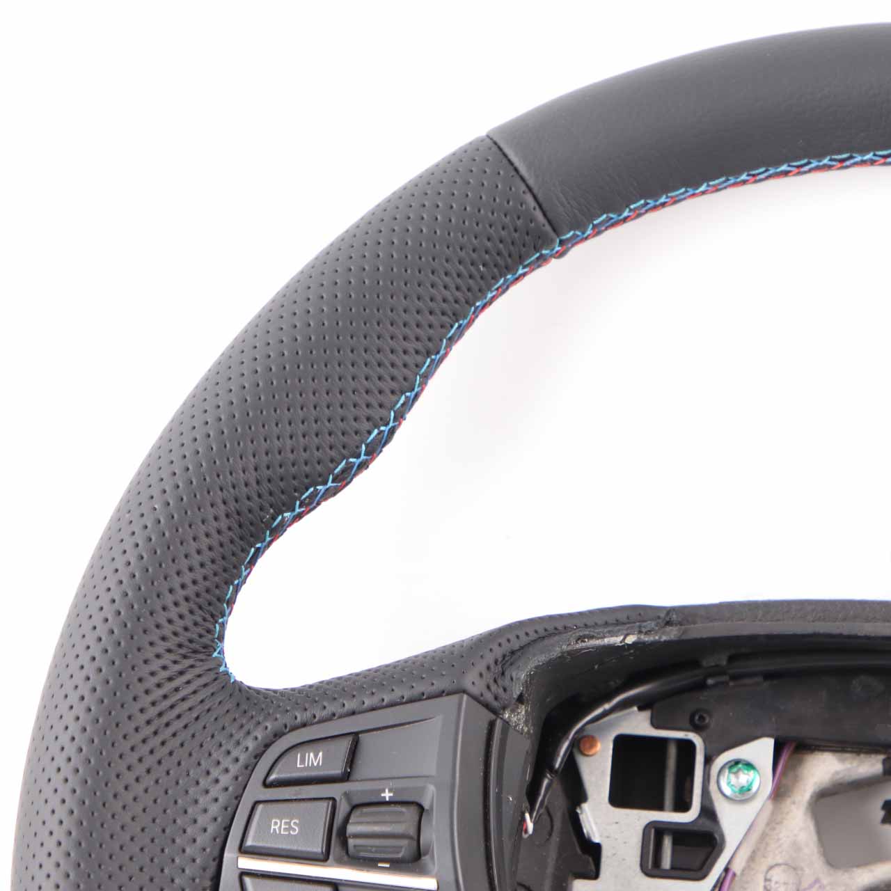 Sport Steering Wheel BMW F10 F11 F12 F07 GT F01 NEW Black Leather M-tricolored