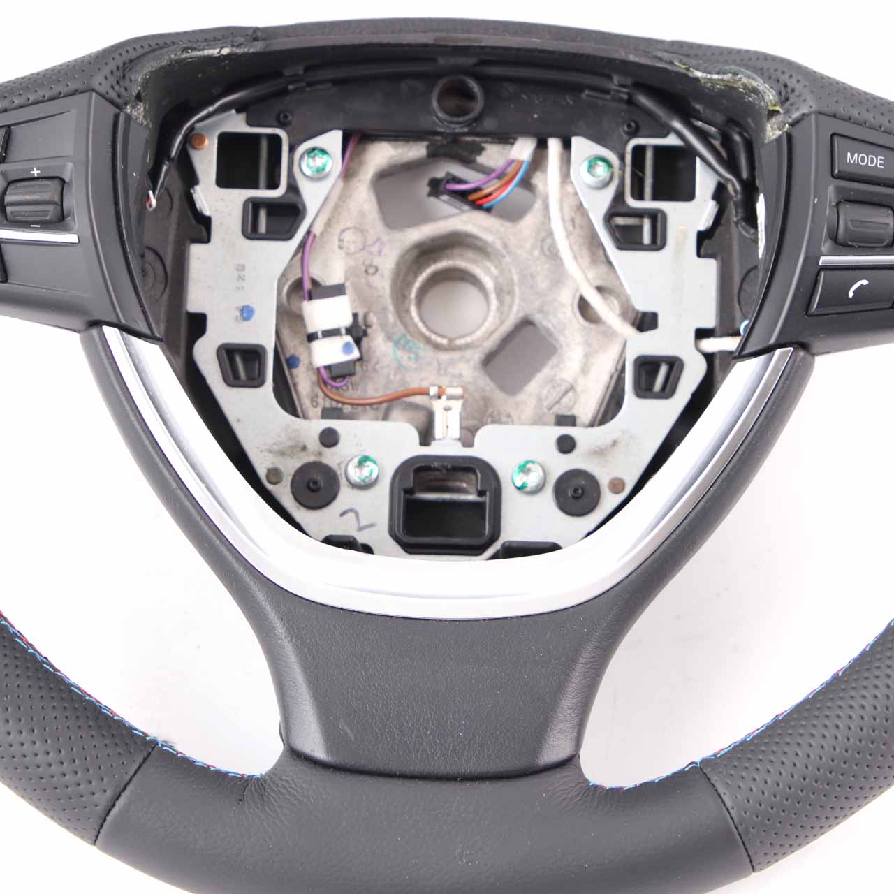 Sport Steering Wheel BMW F10 F11 F12 F07 GT F01 NEW Black Leather M-tricolored