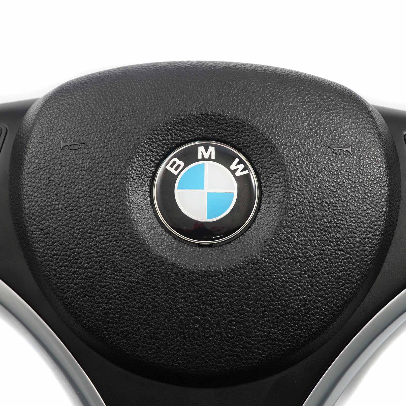 BMW E81 E82 E87 E90 E91 E92 NEW Black Leather M Sport Look Steering Wheel Trim