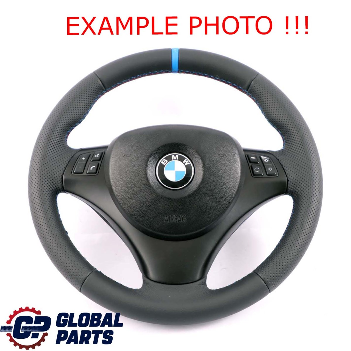 BMW E81 E87 E90 E91 NEW Leather M-Sport Look Steering Wheel Tricolored Threads