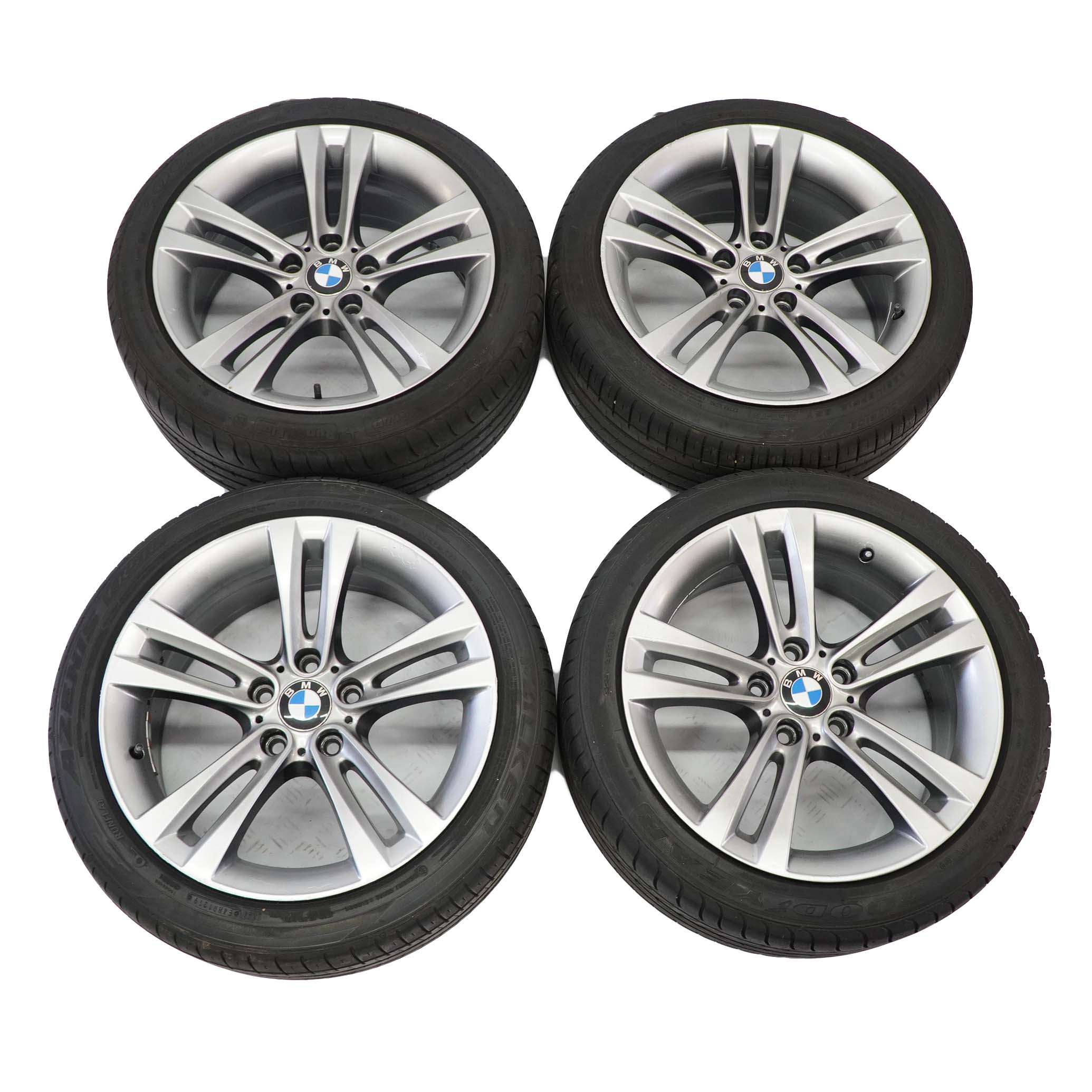 BMW F30 F31 F32 Complete Set 4x Wheels Rim 18" Tyres Double Spoke 397 Ferricgrey