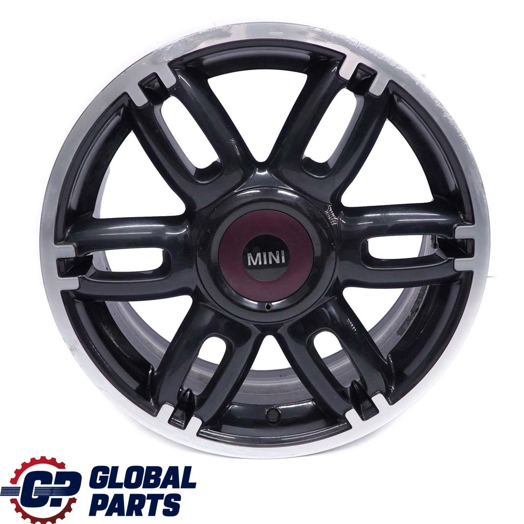 Mini Cooper One R55 R56 R57 Black Wheel Alloy Rim 17" ET:48 7J Twin Spoke 128