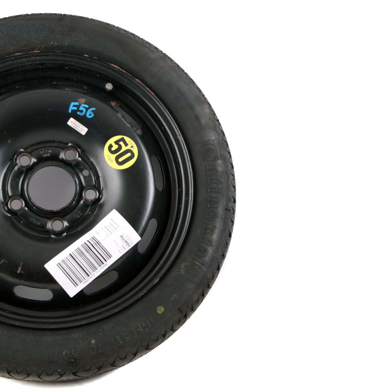 Spare Wheel Mini F55 F56 F57 Compact Steel Black 115/70 R15 3,5J ET:28 6851506