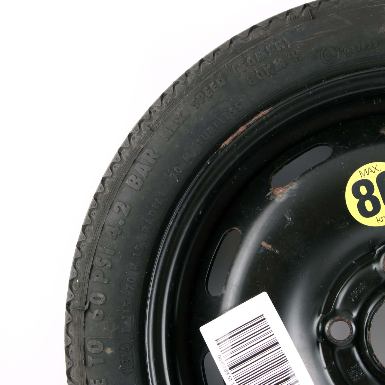 Spare Wheel Mini F55 F56 F57 Compact Steel Black 115/70 R15 3,5J ET:28 6851506