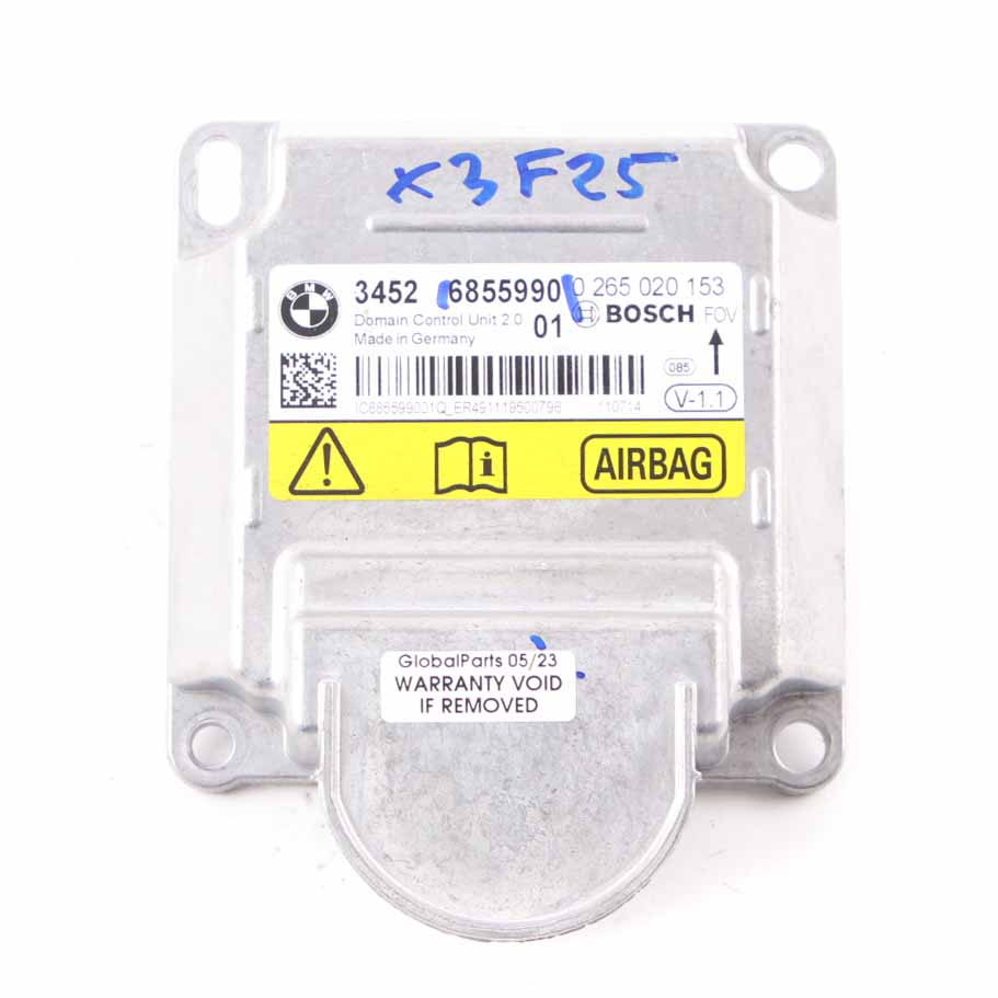 BMW X3 F25 ICM Control Unit Air Bag Module SRS Safety ECU 6855990