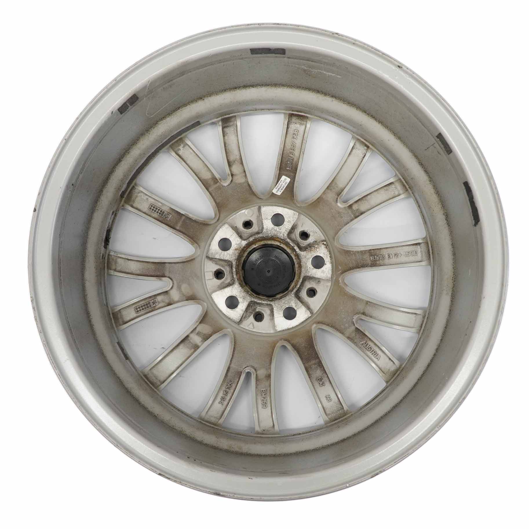 BMW F10 F11 F12 Silver Alloy Wheel Rim 18" Multispoke 454 8J ET:30 6857668