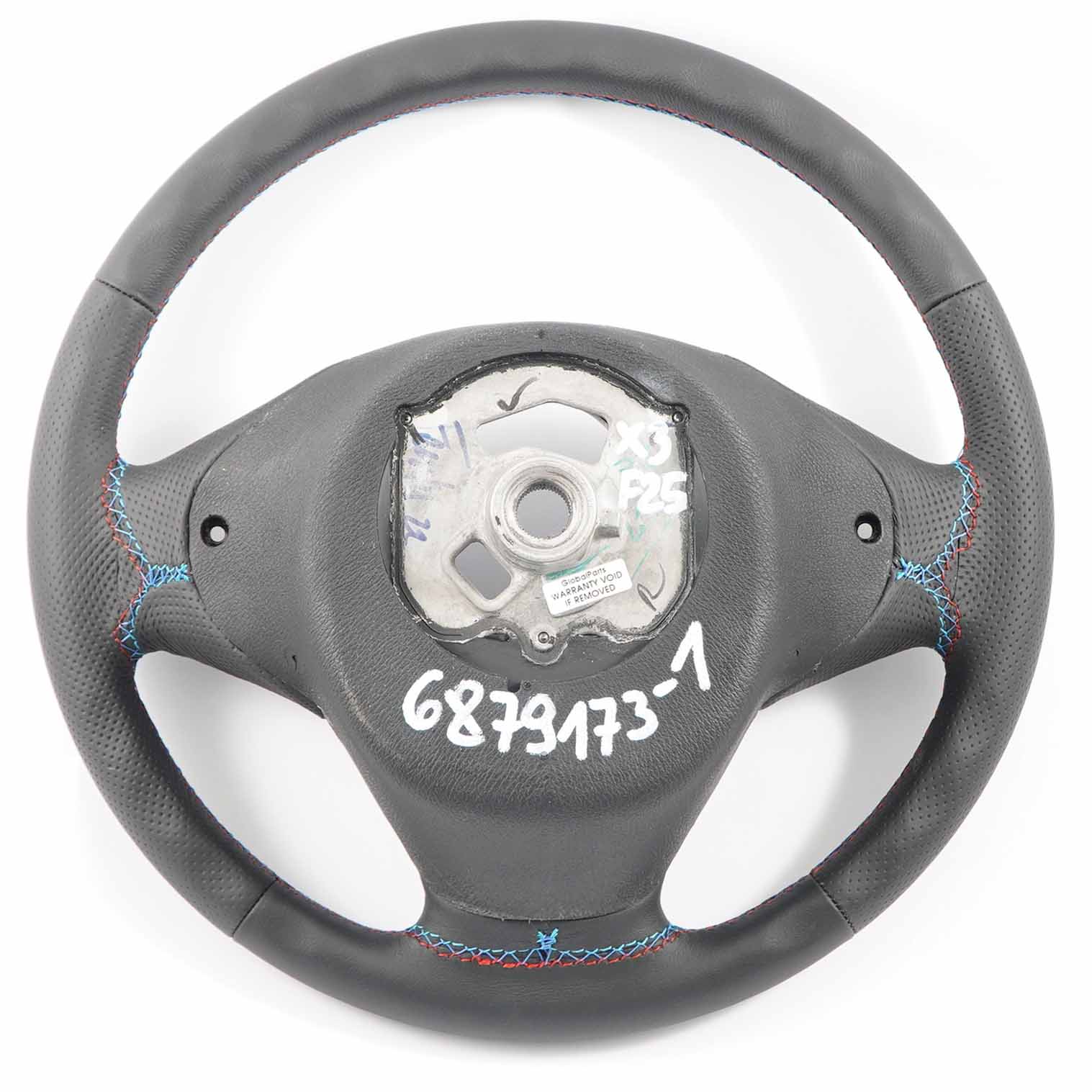 BMW X3 F25 X4 F26 NEW Black Leather Steering Wheel M Tricolored Threads 6793031