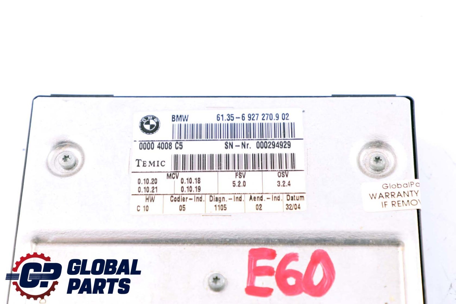 BMW 5 Series E60 Seat Control Unit Module Left Right N/O/S Temic 6927270