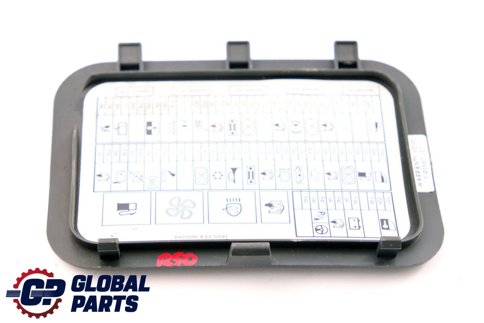 MINI R50 R53 Fuse Box Label Trim Cover 6933586