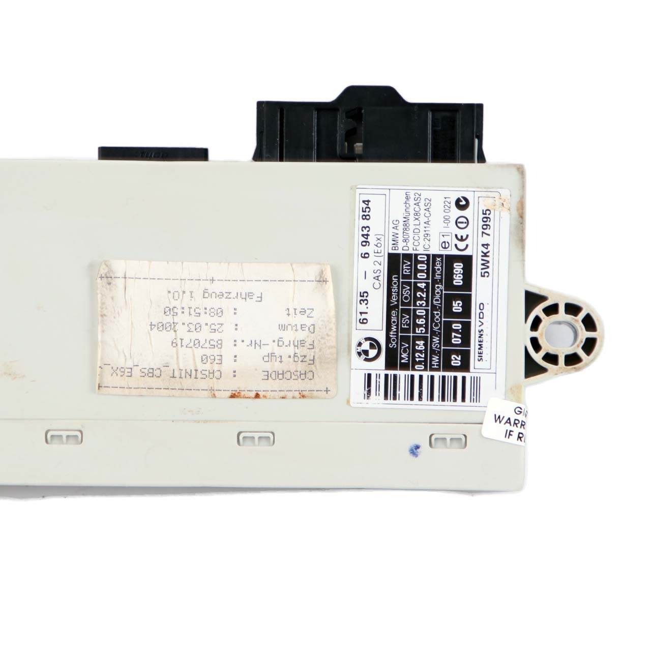 BMW 5 6 Series E60 E61 E63 E64 ECU Control Unit Key Reading Module CAS 2 6943854