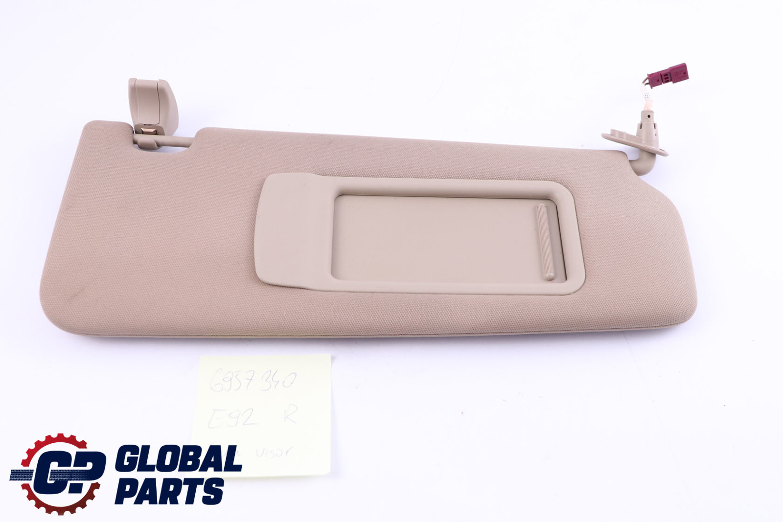 BMW 3 Series E92 LCI Cloth Fabric Sun Visor Mirror Beige Right O/S 6957340