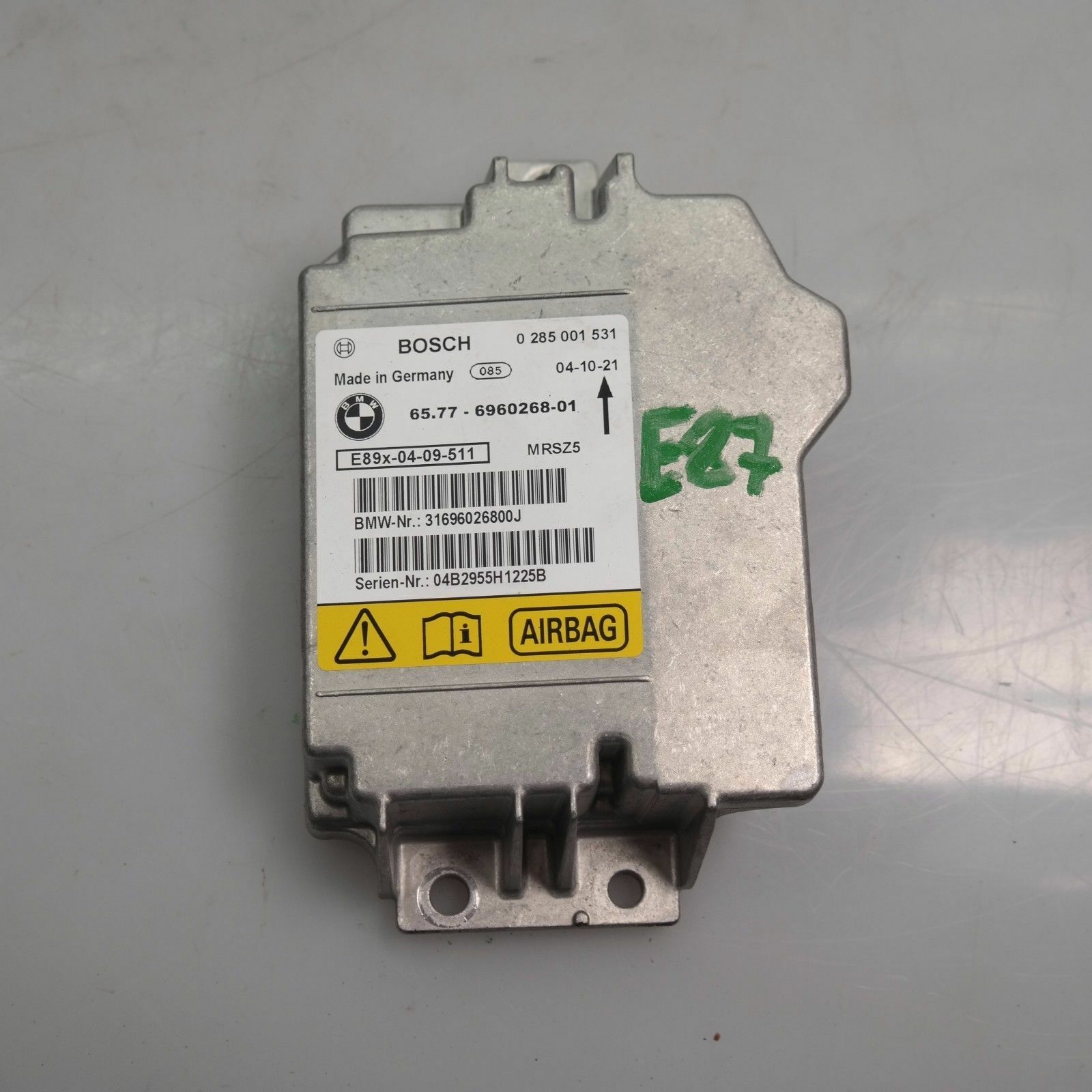 BMW E81 E87 E90 E91 Control Unit Airbag ECU NO CRASH DATA 6960268