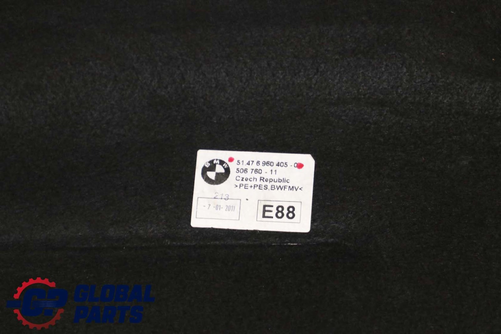 BMW 1 Series E88 Cabrio Convertible Rear Floor Sound Insulation Carpet Trim